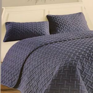 VCNY Home 3pc Quilt set King Navy
